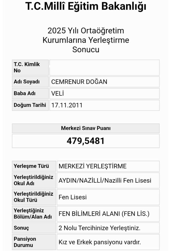Cemrenur Doğan Veli - LGS