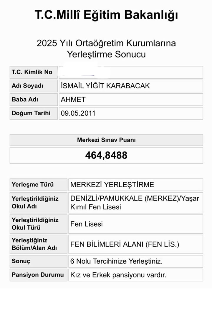 İsmail Yiğit Karabacak - LGS