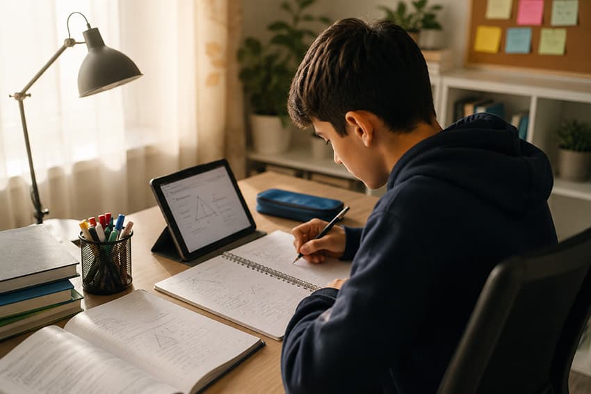 LGS yaz kampında planlı şekilde matematik calışan ve 8. sınıfa geçen öğrenci
